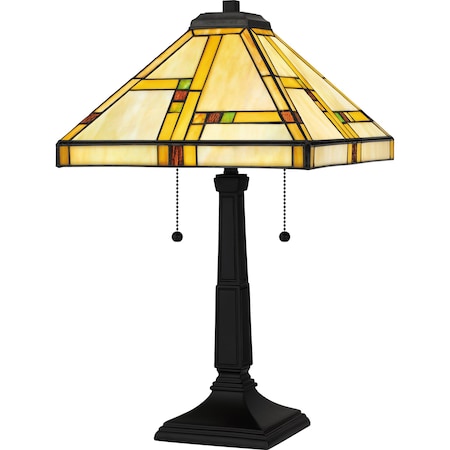 Quoizel Tiffany Table Lamp Tiffany 2 Lights Matte Black TF16136MBK